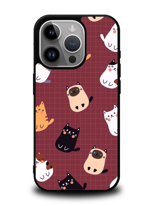 Cat Pattern Wallpaper iPhone 16 Pro Max Case FZI1436