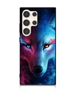 Wolf Art Blue Red Samsung Galaxy S24 Ultra 5G Case FZI8673