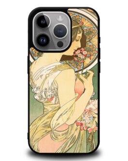 Alphonse Mucha Primrose Art Nouveau iPhone 15 , 15 Pro , 15 Plus , 15 Pro Max Case FZI0232