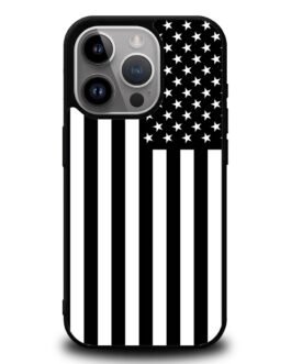 American Flag Black And White iPhone 15 , 15 Pro , 15 Plus , 15 Pro Max Case FZI7593