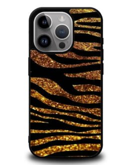 Yellow Tiger Skin Glitter iPhone 15 , 15 Pro , 15 Plus , 15 Pro Max Case FZI1967