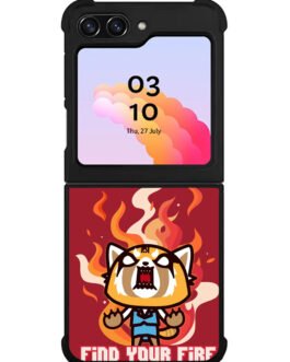 aggretsuko cartoon Samsung Galaxy Z Flip 5 , Z FLip 4 , Z FLip 3 , Z Fold 5 , Z Fold 4 , Z Fold 3 Case FZI10896