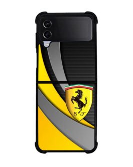 Yellow Ferrari Logo Samsung Galaxy Z Flip 5 , Z FLip 4 , Z FLip 3 , Z Fold 5 , Z Fold 4 , Z Fold 3 Case FZI1921