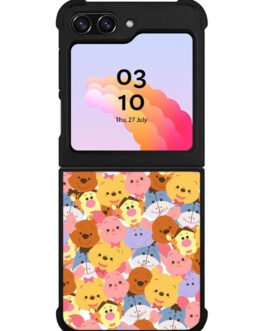 Winnie The Pooh Pattern Cute Samsung Galaxy Z Flip 5 , Z FLip 4 , Z FLip 3 , Z Fold 5 , Z Fold 4 , Z Fold 3 Case FZI2012