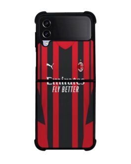 AC MILAN 2021-2022 Home Jersey Samsung Galaxy Z Flip 5 , Z FLip 4 , Z FLip 3 , Z Fold 5 , Z Fold 4 , Z Fold 3 Case FZI8788