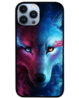 Wolf Art Blue Red iPhone 13 , 13 Mini , 13 Pro , 13 Pro Max Case FZI8673